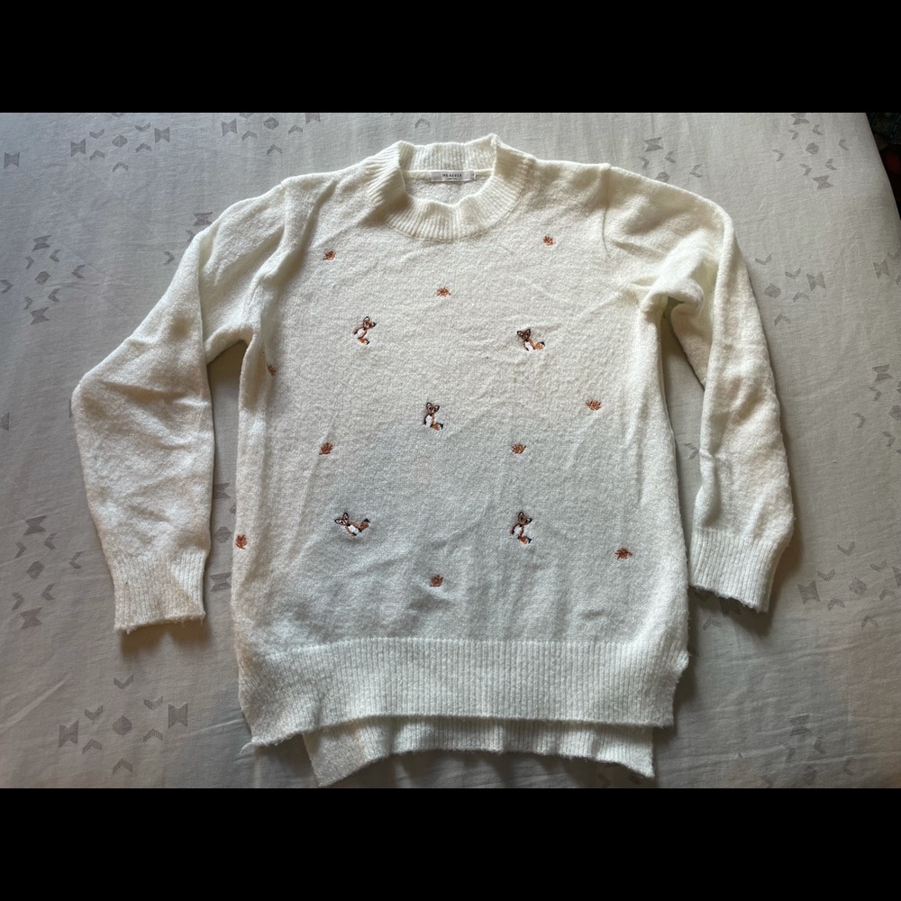 Embroidered Fox sweater, XS, super soft